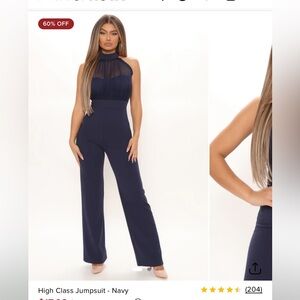 Fashion Nova Elegant Navy Jumpsuit